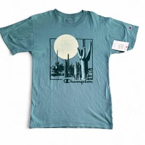 NWT Champion Men's Teal Desert Scene T-Shirt Small